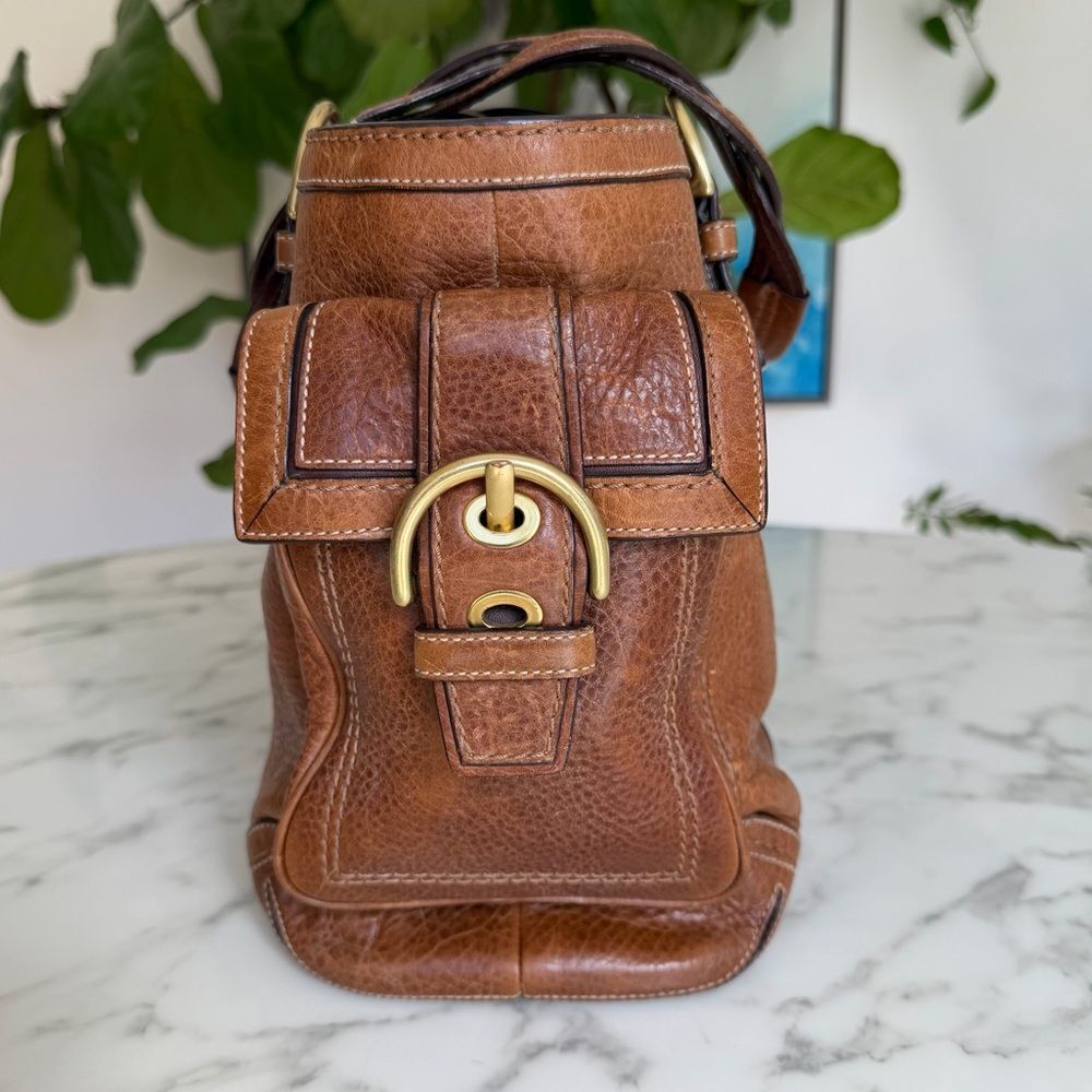 Coach Vintage Y2K Soho Mia Braided Strap Leather Shoulder Tote Bag Tobacco 10049 - Picture 5 of 16